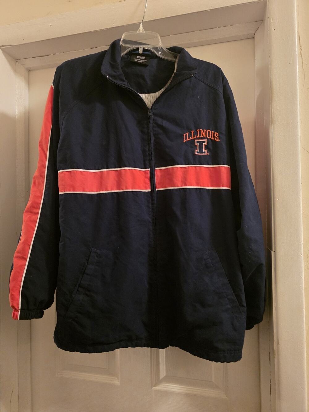 NCAA Fighting Illini Men's Sz M Red Spring/Fall Jacket Illinois Orange Blue